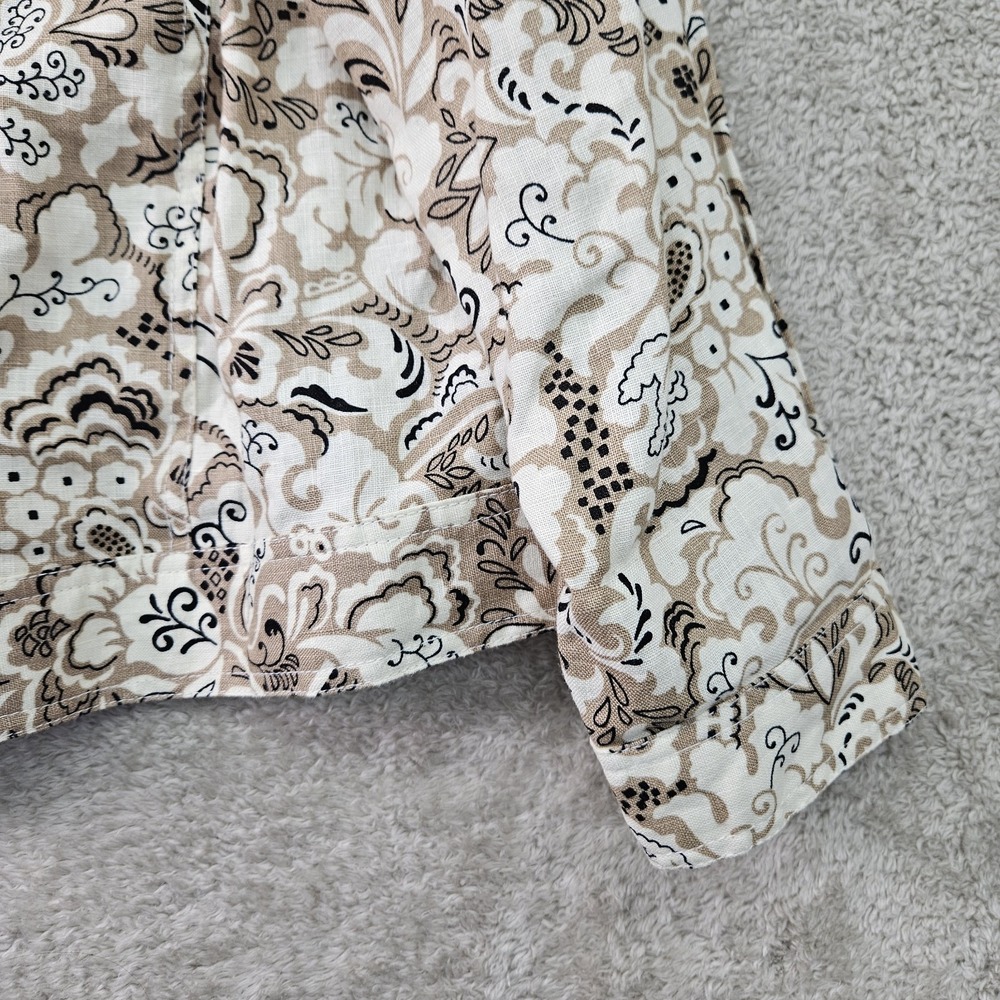 Anthropologie Lucy & Laurel Linen Jacket Womens 2X Paisley Boho Trucker Style - Picture 7 of 14
